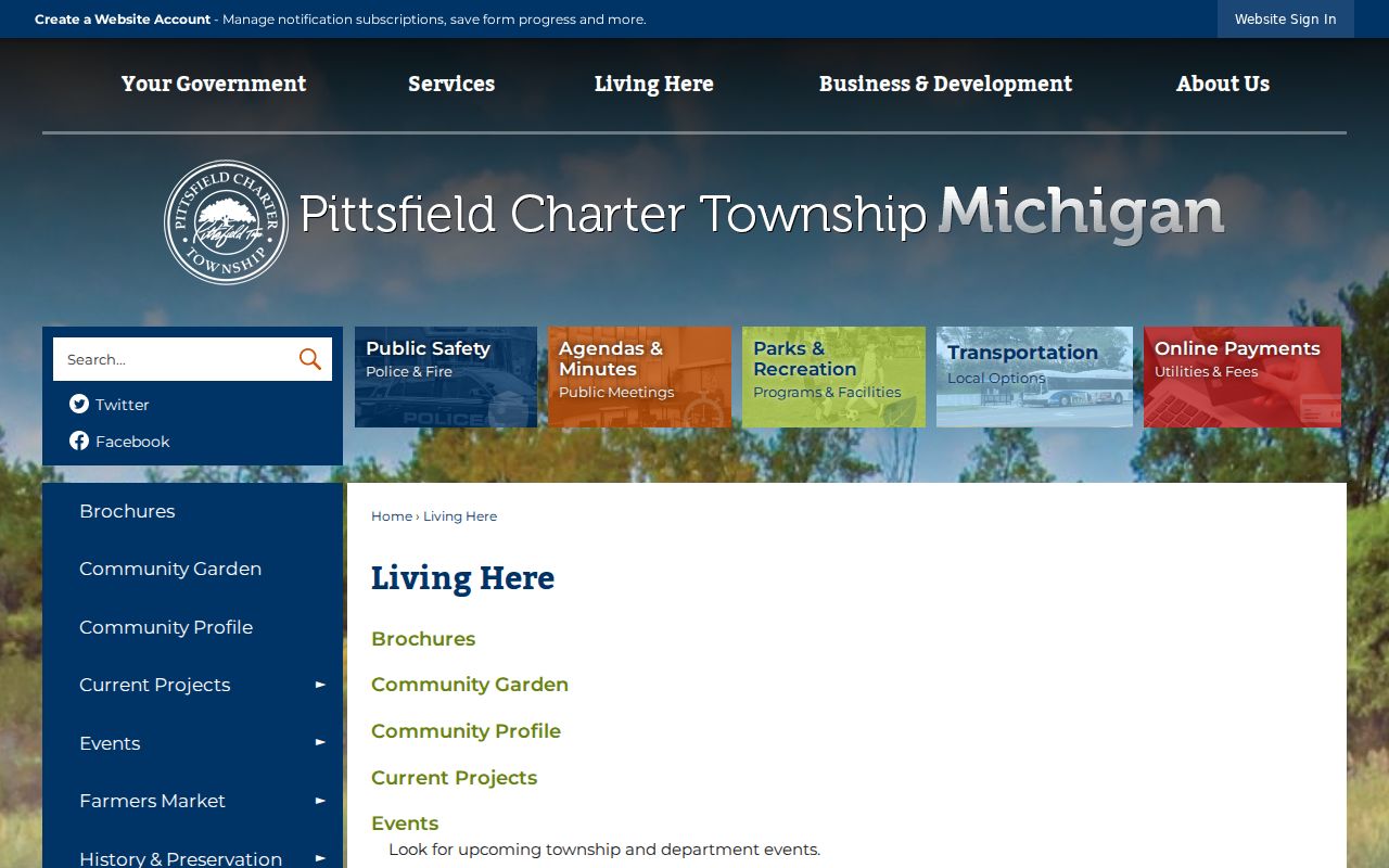 Pittsfield Township neighbors community and public-engagement links