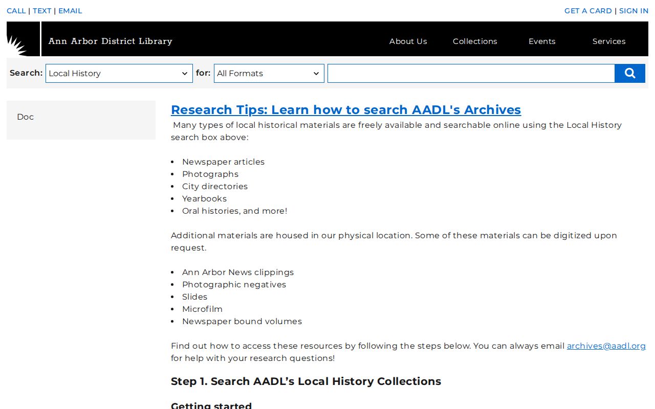 Pittsfield Township previous residents local history research at AADL Archives